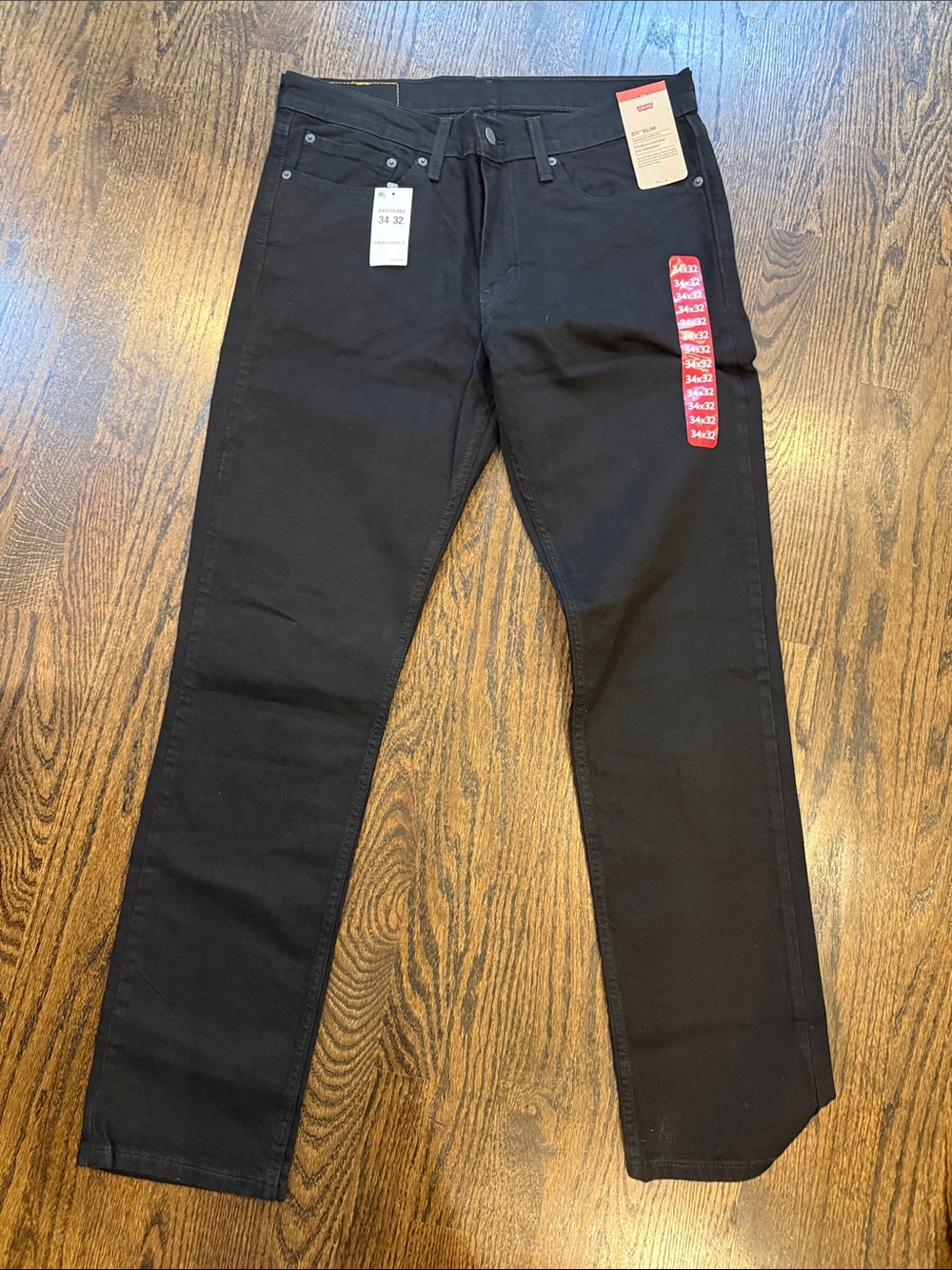 Levi's Men's 511 34x32 Black Slim Straight Jeans denim